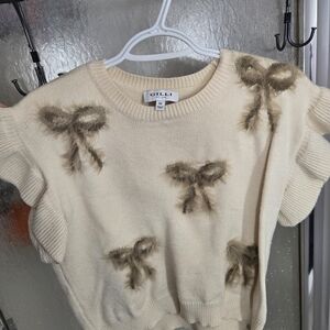 Gilli Cream Sweater with Bow Details